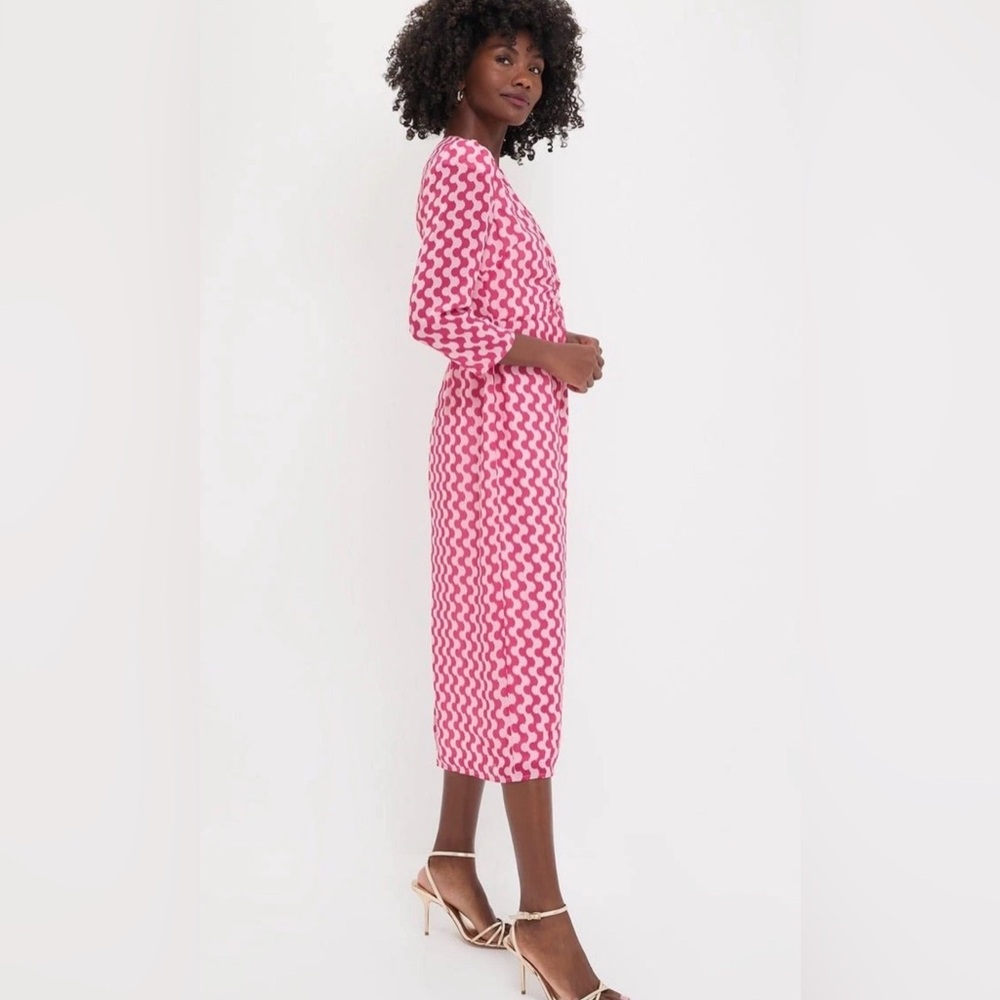 HYACINTH HOUSE Tuckernuck Geo Stripe MCM Pink Maxi Dress Large - Picture 8 of 9